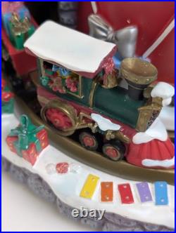 Disney Parks Mickey Christmas Musical Snow Globe Light Up Motion Deck Halls