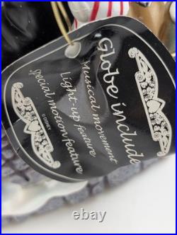 Disney Parks Mickey Christmas Musical Snow Globe Light Up Motion Deck Halls