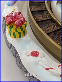 Disney Parks Mickey Christmas Musical Snow Globe Light Up Motion Deck Halls