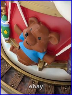 Disney Parks Mickey Christmas Musical Snow Globe Light Up Motion Deck Halls