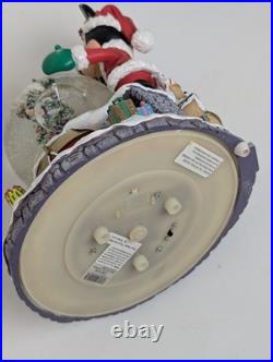 Disney Parks Mickey Christmas Musical Snow Globe Light Up Motion Deck Halls
