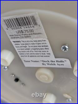 Disney Parks Mickey Christmas Musical Snow Globe Light Up Motion Deck Halls