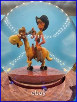 Disney Pecos Bill And Widowmaker Pedestal Snow Globe And Music Box