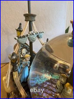 Disney Peter Pan Captain Hook Pirate Ship You Can Fly Musical Snow Globe