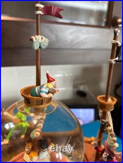 Disney Peter Pan Captain Hook Pirate Ship You Can Fly Musical Snow Globe