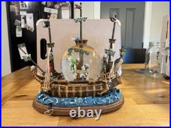 Disney Peter Pan Captain Hook Pirate Ship You Can Fly Musical Snow Globe