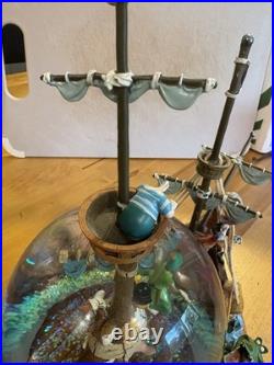 Disney Peter Pan Captain Hook Pirate Ship You Can Fly Musical Snow Globe
