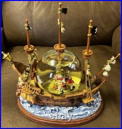 Disney Peter Pan Captain Hook Pirate Ship You Can Fly Musical Snow Globe Read