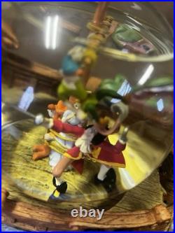 Disney Peter Pan Captain Hook Pirate Ship You Can Fly Musical Snow Globe Read