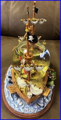 Disney Peter Pan Captain Hook Pirate Ship You Can Fly Musical Snow Globe Read