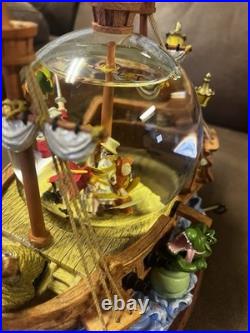 Disney Peter Pan Captain Hook Pirate Ship You Can Fly Musical Snow Globe Read