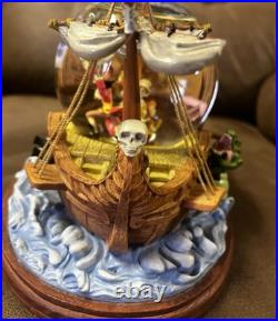 Disney Peter Pan Captain Hook Pirate Ship You Can Fly Musical Snow Globe Read