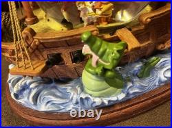 Disney Peter Pan Captain Hook Pirate Ship You Can Fly Musical Snow Globe Read