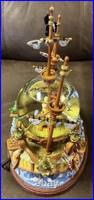 Disney Peter Pan Captain Hook Pirate Ship You Can Fly Musical Snow Globe Read