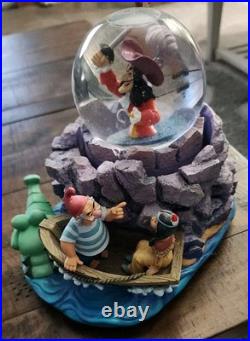Disney Peter Pan Hook Snowglobe Skull Rock RARE