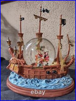 Disney Peter Pan Large Vintage Snow Globe You Can Fly Rare
