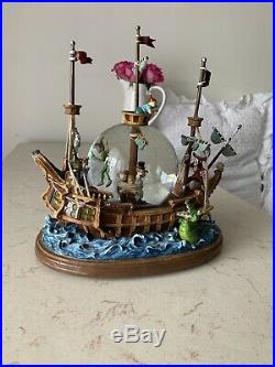 Disney Peter Pan Musical Snow Globe Pirate Ship You Can Fly