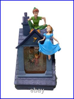 Disney Peter Pan You Can Fly Darling House Snow Globe Music Light Pump Working