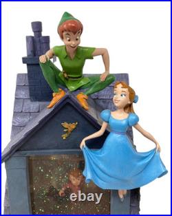Disney Peter Pan You Can Fly Darling House Snow Globe Music Light Pump Working