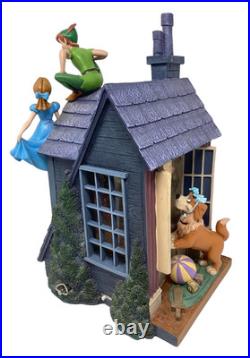 Disney Peter Pan You Can Fly Darling House Snow Globe Music Light Pump Working