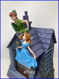 Disney Peter Pan You Can Fly Darling House Snow Globe Music Light Pump Working