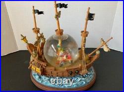 Disney Peter Pan You Can Fly Musical Snow Globe Pirate Ship Pre-Owned