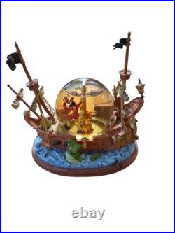 Disney Peter Pan You Can Fly Pirate Ship Musical Snow Globe Vintage Used
