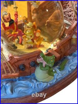 Disney Peter Pan You Can Fly Pirate Ship Musical Snow Globe Vintage Used