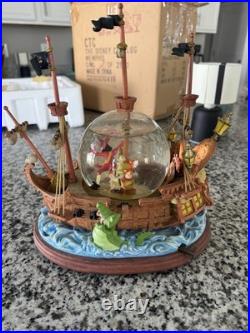 Disney Peter Pan'You Can Fly' Pirate Ship Snow Globe Music Box
