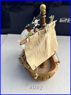Disney Peter Pan's Pirate Ship Showdown with Captain Hook Snow Globe 2E