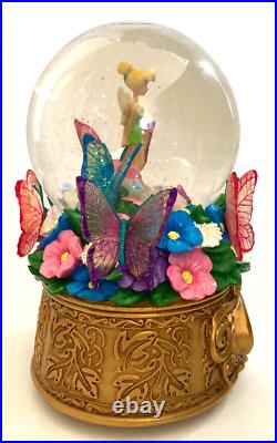 Disney Peter Pan's TINKERBELL Musical Snow Globe Light Up Butterfly Kisses