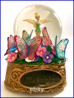Disney Peter Pan's TINKERBELL Musical Snow Globe Light Up Butterfly Kisses