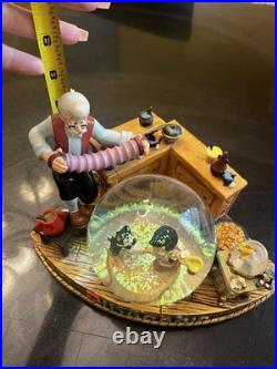 Disney Pinocchio Gepetto's Workshop Scene Snow Globe/ Music Box Does Not Work