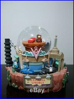 Disney Pixar Cars Radiator Springs Flo's Cafe Musical Snowglobe Waterglobe VHTF