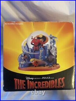 Disney Pixar Incredibles Snow Globe Whole Family In Action New In Box