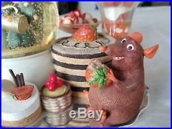 Disney Pixar Ratatouille Rare Dessert Sugar Snow Globe Remy Emile Bon Appetit