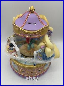 Disney Princess Carousel Snow Globe Music Box Cinderella, Ariel, Snow White