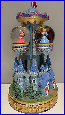 Disney Princess Castle 13 Balconies Musical Snow Globe Cinderella Belle Beauty