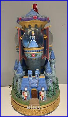 Disney Princess Castle 13 Balconies Musical Snow Globe Cinderella Belle Beauty