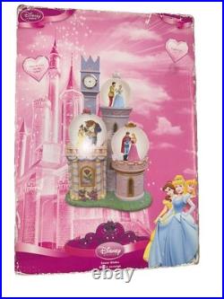 Disney Princess Clock Tower Castle Lighted Snow Globe OPEN BOX NEW