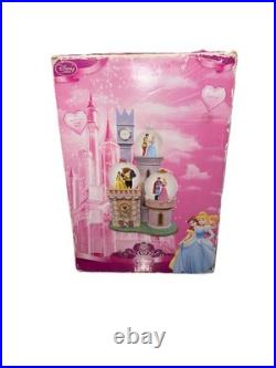 Disney Princess Clock Tower Castle Lighted Snow Globe OPEN BOX NEW