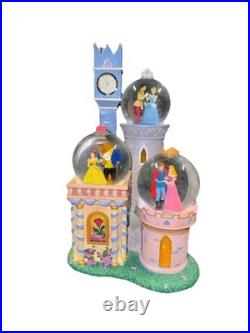 Disney Princess Clock Tower Castle Lighted Snow Globe OPEN BOX NEW