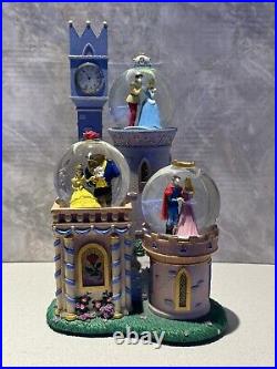 Disney Princess Clock Tower Castle Snow Globe Musical Lights Up Crown Chip Disney Princess Clock Tower Castle Snow Globe Musical Lights Up Crown Chip