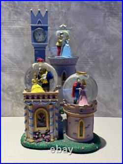 Disney Princess Clock Tower Castle Snow Globe Musical Lights Up Crown Chip Disney Princess Clock Tower Castle Snow Globe Musical Lights Up Crown Chip