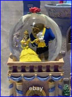 Disney Princess Clock Tower Castle Snow Globe Musical Lights Up Crown Chip Disney Princess Clock Tower Castle Snow Globe Musical Lights Up Crown Chip