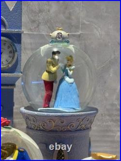 Disney Princess Clock Tower Castle Snow Globe Musical Lights Up Crown Chip