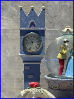 Disney Princess Clock Tower Castle Snow Globe Musical Lights Up Crown Chip