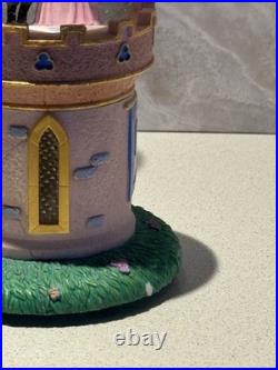 Disney Princess Clock Tower Castle Snow Globe Musical Lights Up Crown Chip
