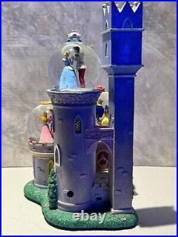Disney Princess Clock Tower Castle Snow Globe Musical Lights Up Crown Chip Disney Princess Clock Tower Castle Snow Globe Musical Lights Up Crown Chip