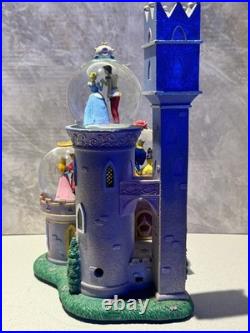 Disney Princess Clock Tower Castle Snow Globe Musical Lights Up Crown Chip